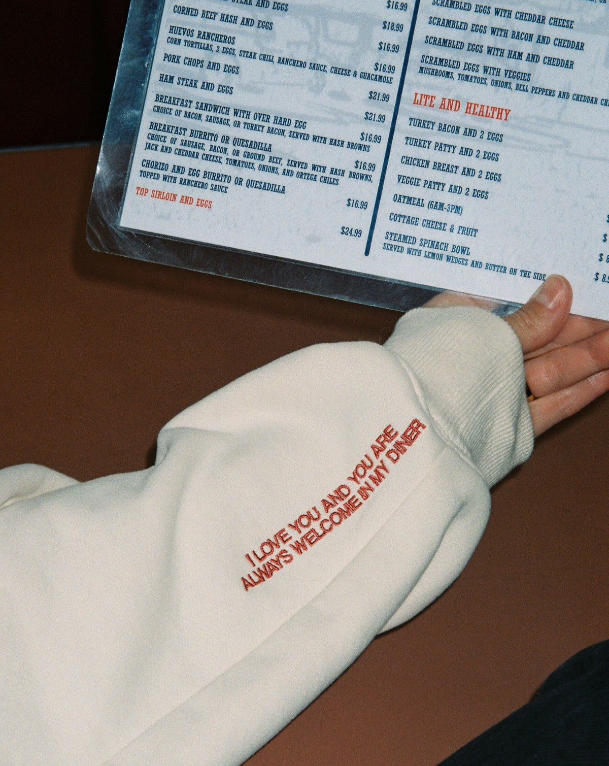 Diner Crew Neck in Cream