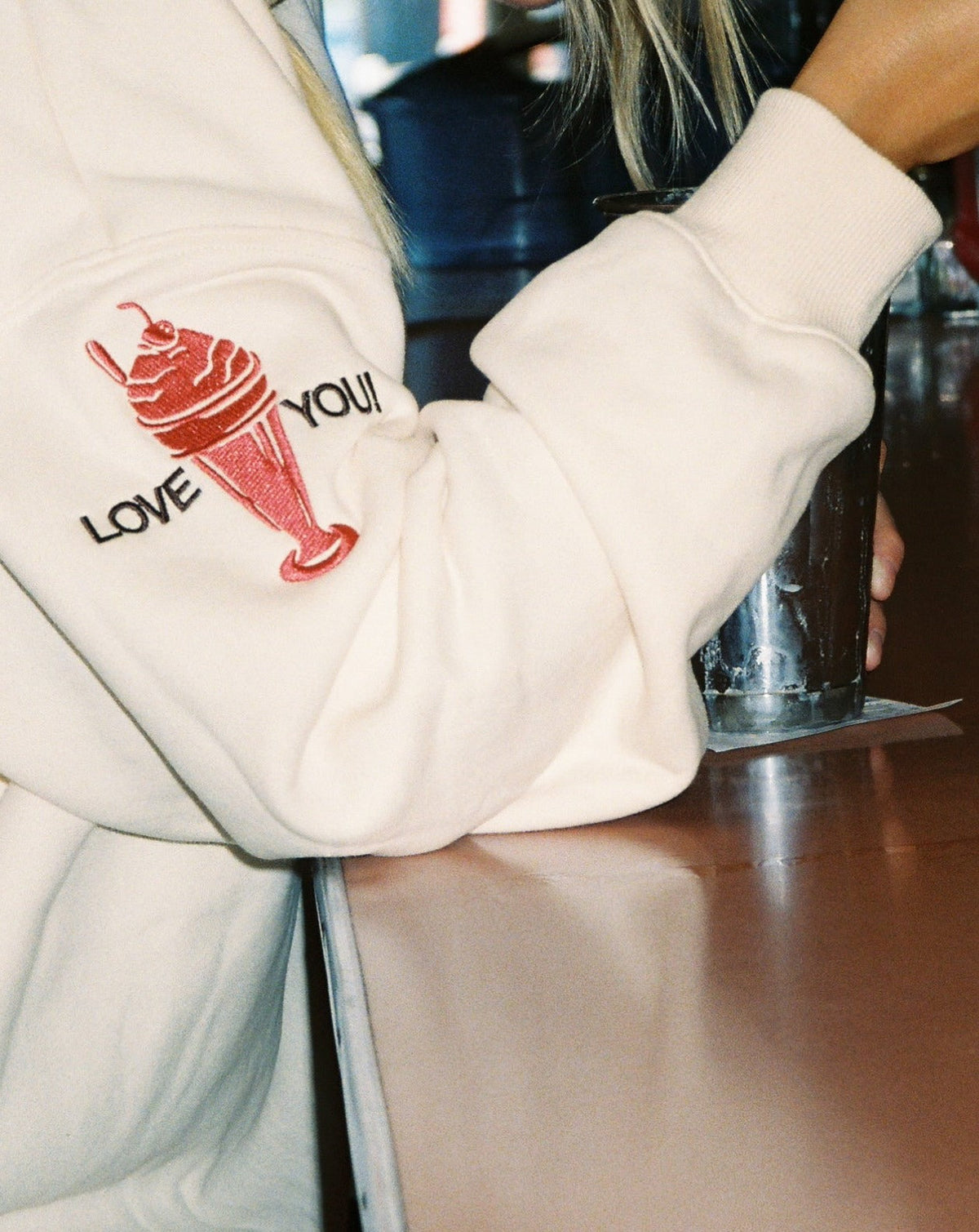 Diner Crew Neck in Cream