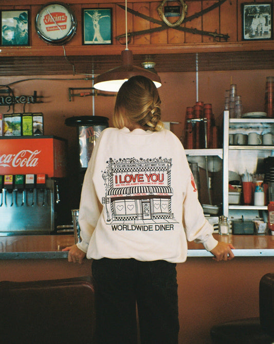 Diner Crew Neck in Cream