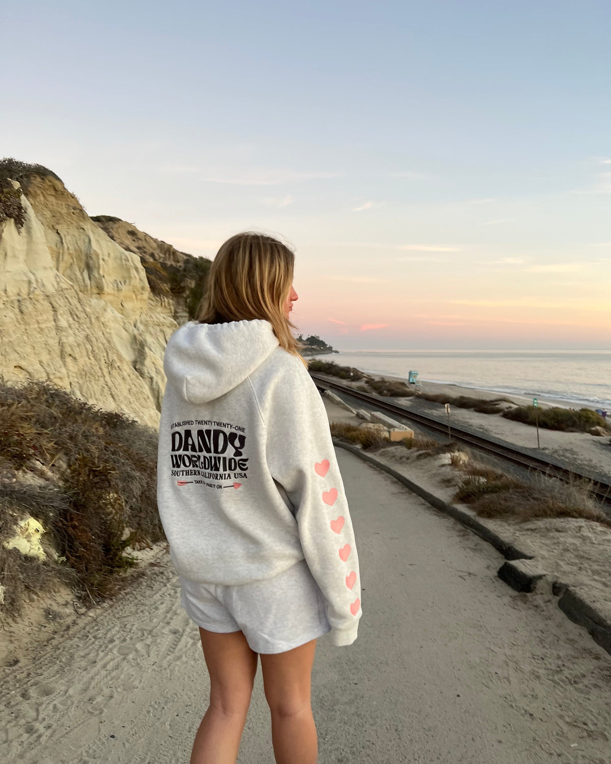 Heart on My Sleeve Oversized Lux Hoodie in Heather Gray