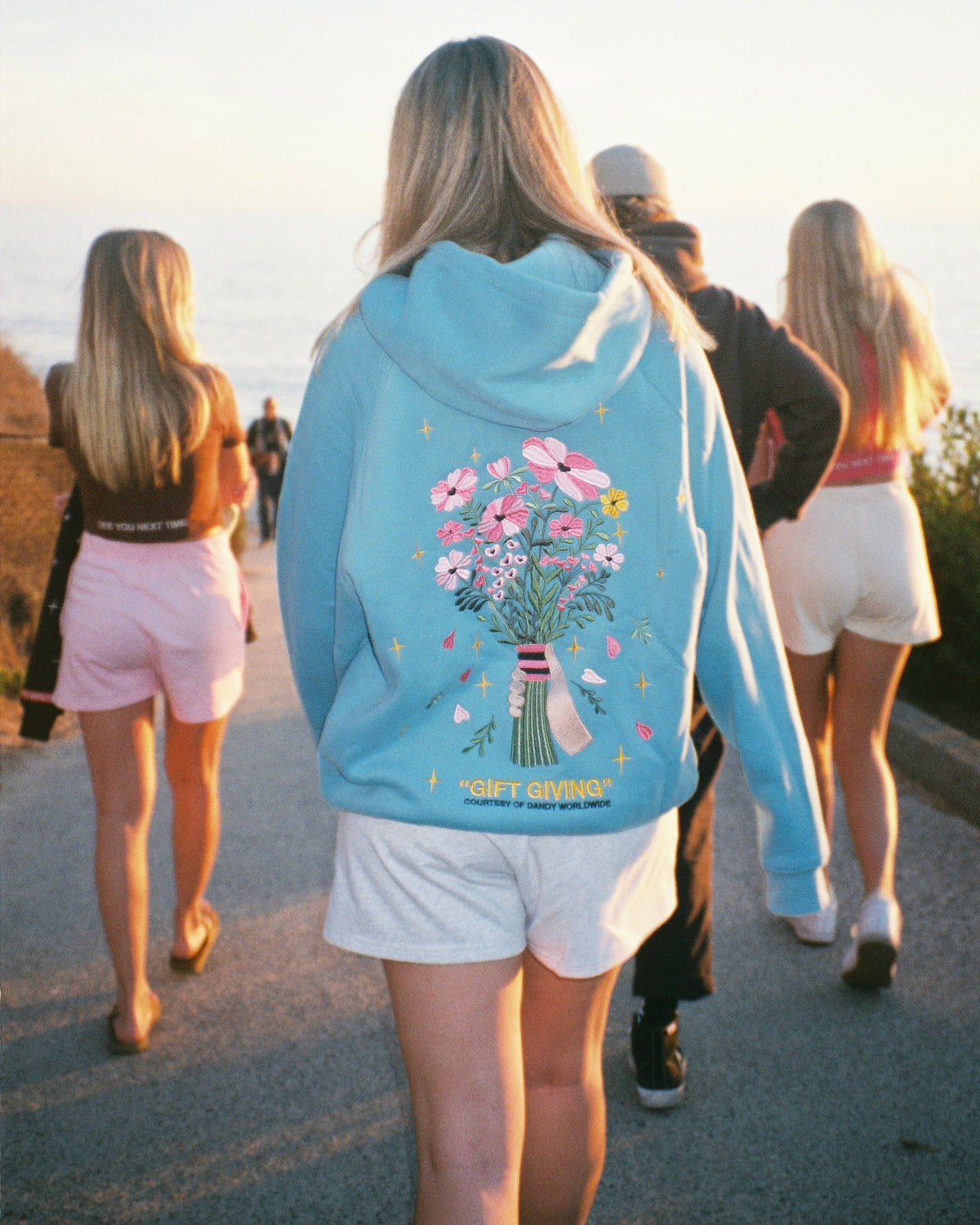 Gift Giving Oversized Lux Hoodie in Blue