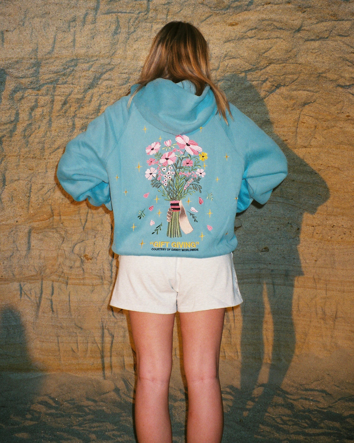 Gift Giving Oversized Lux Hoodie in Blue