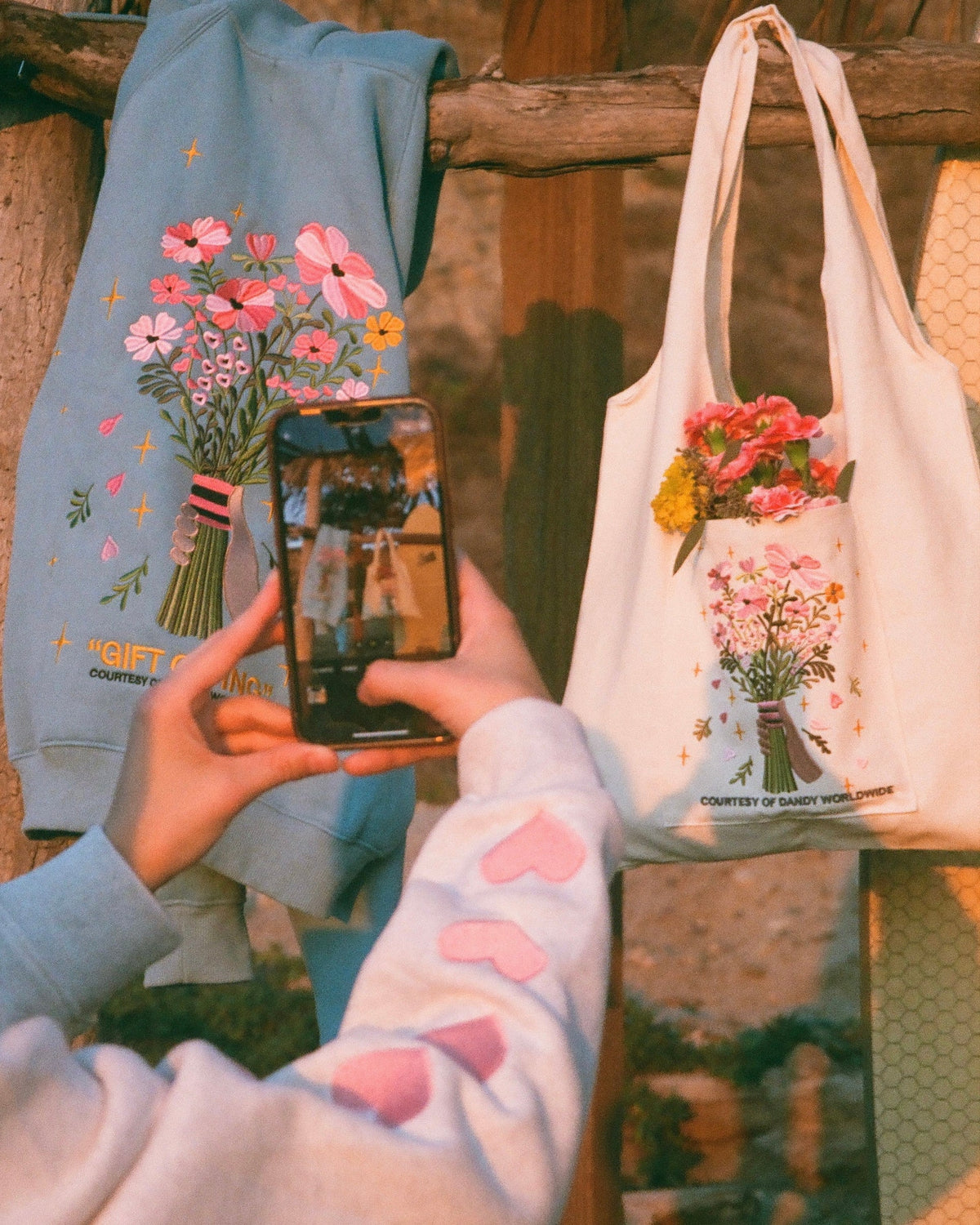 Gift Giving Embroidered Tote Bag