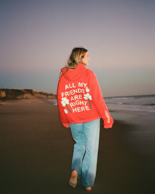 All my Friends Oversized Lux Hoodie in Red