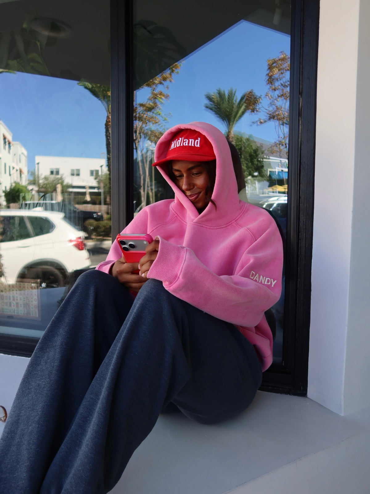 Basics Oversized Lux Hoodie in Vintage Washed Pink