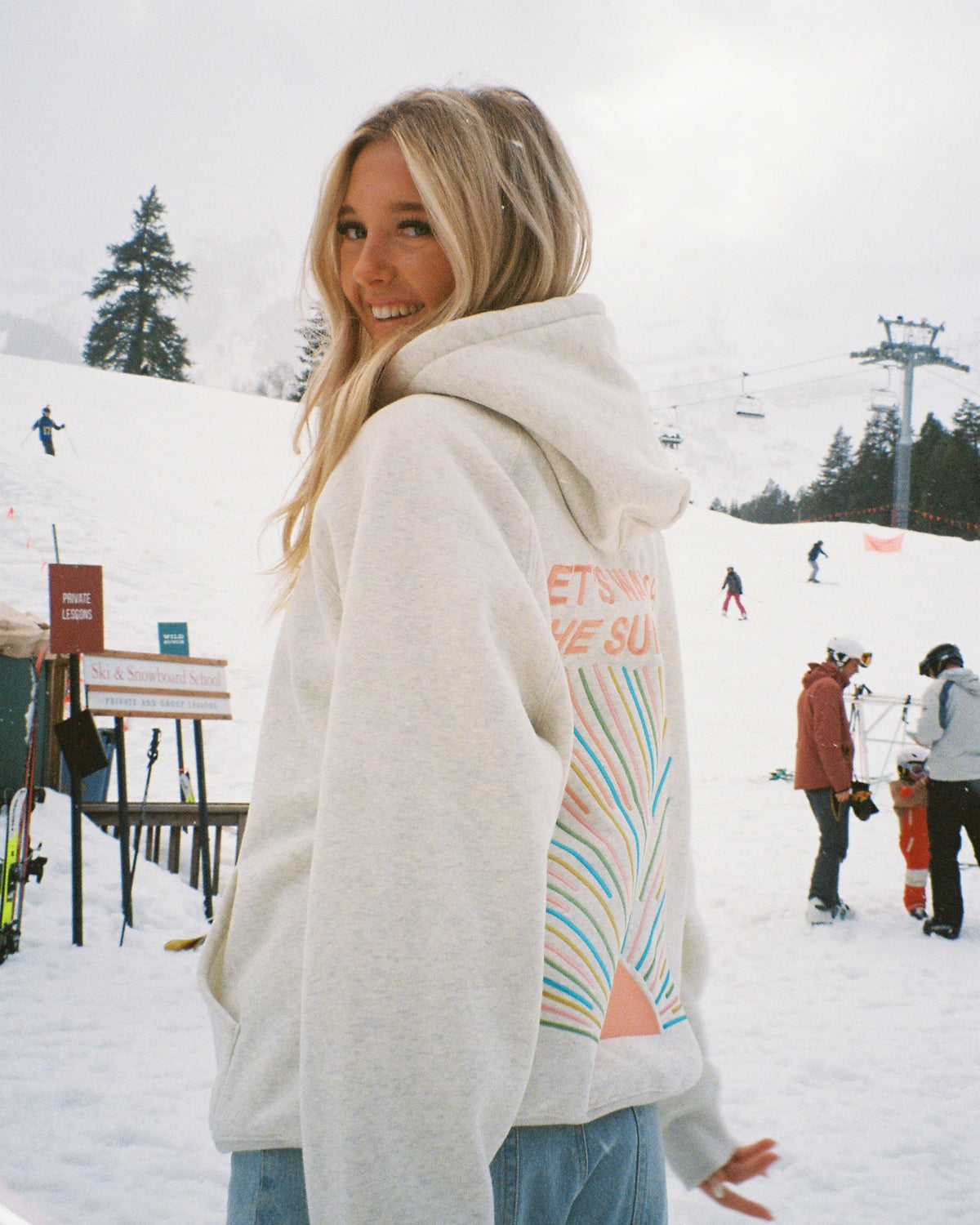 Lets Watch the Sunset Oversized Lux Hoodie in Heather Gray