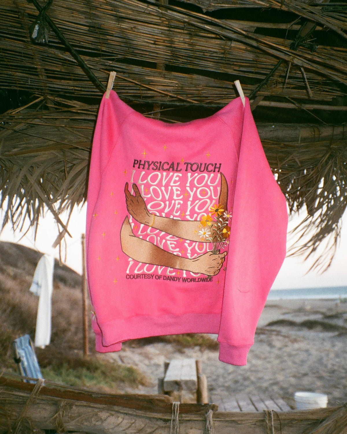 Physical Touch Oversized Lux Hoodie in Hot Pink