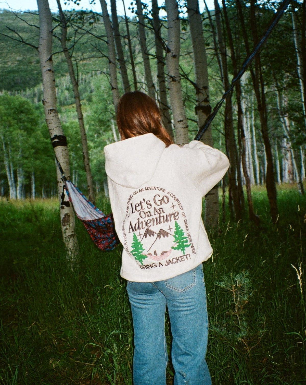 Lets Go On An Adventure Oversized Lux Hoodie in Heather Gray