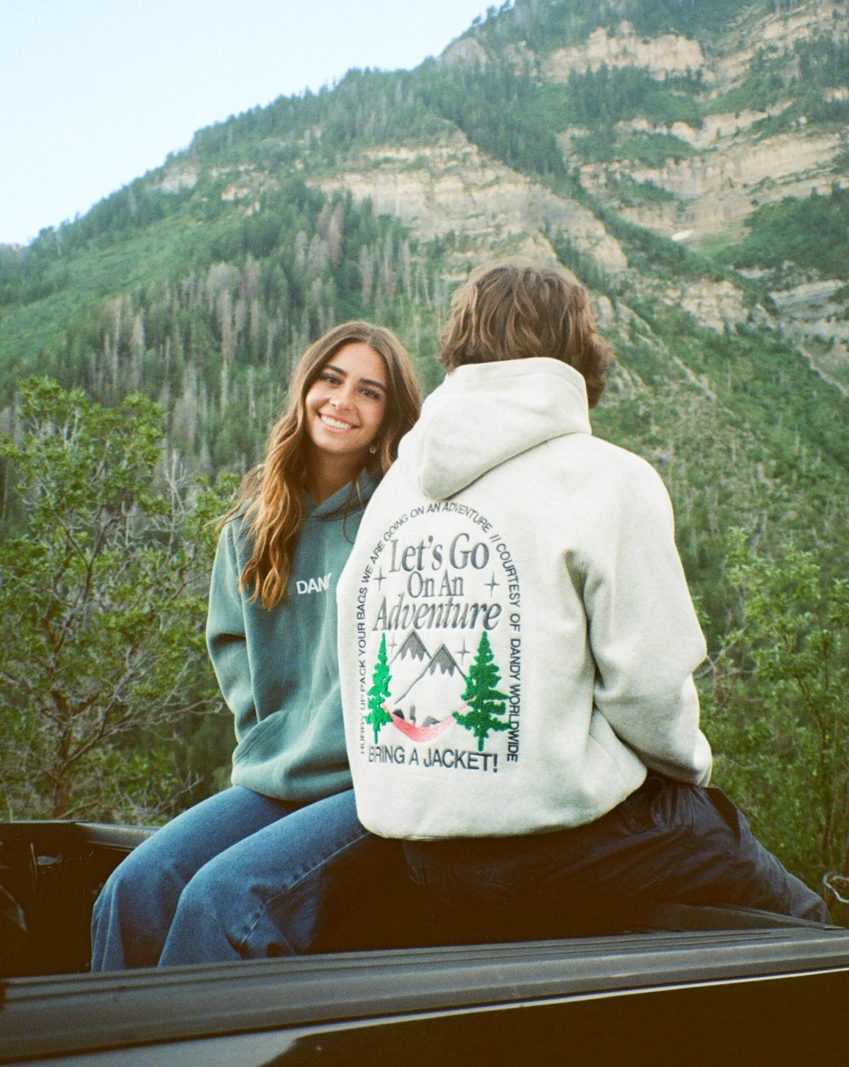 Lets Go On An Adventure Oversized Lux Hoodie in Heather Gray