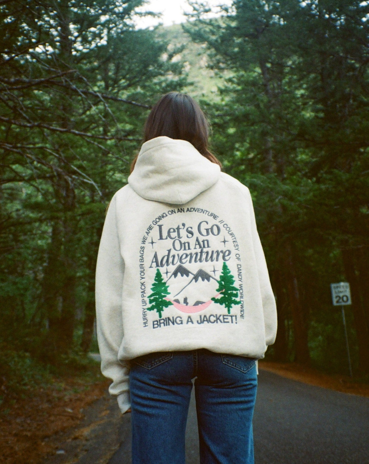 Lets Go On An Adventure Oversized Lux Hoodie in Heather Gray