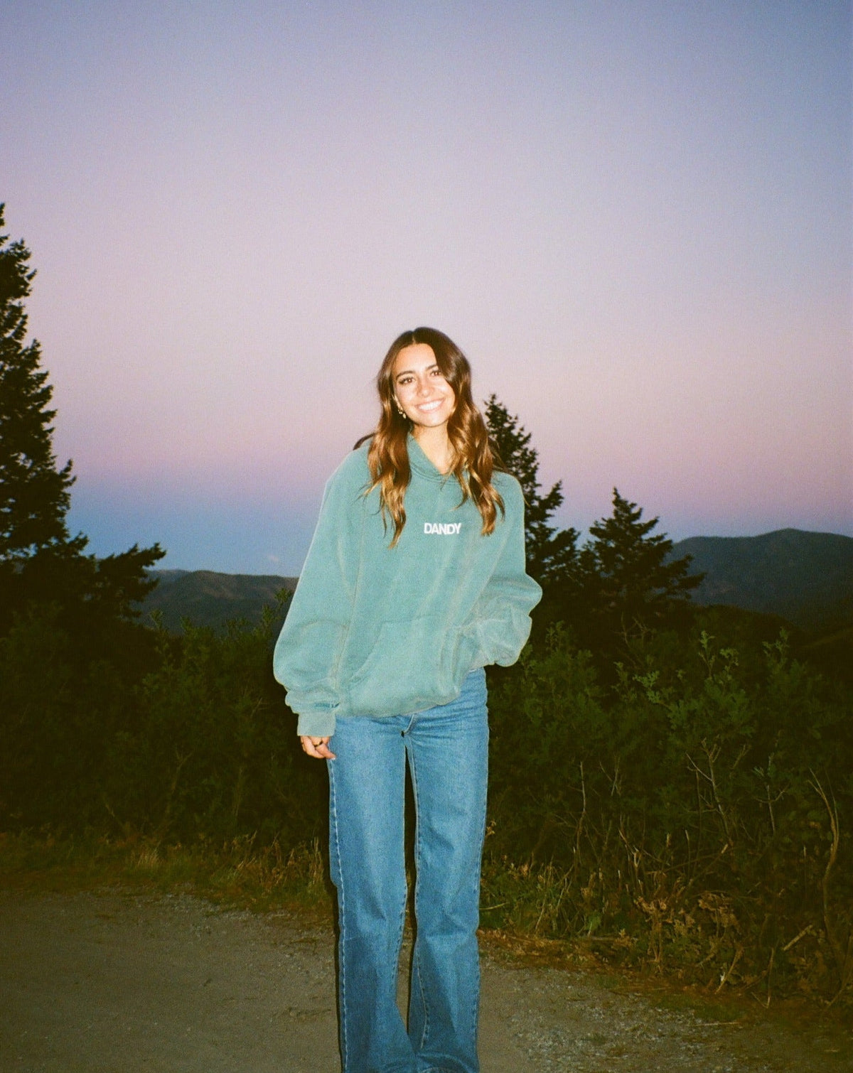 Lets Go On An Adventure Oversized Lux Hoodie in Pine Green