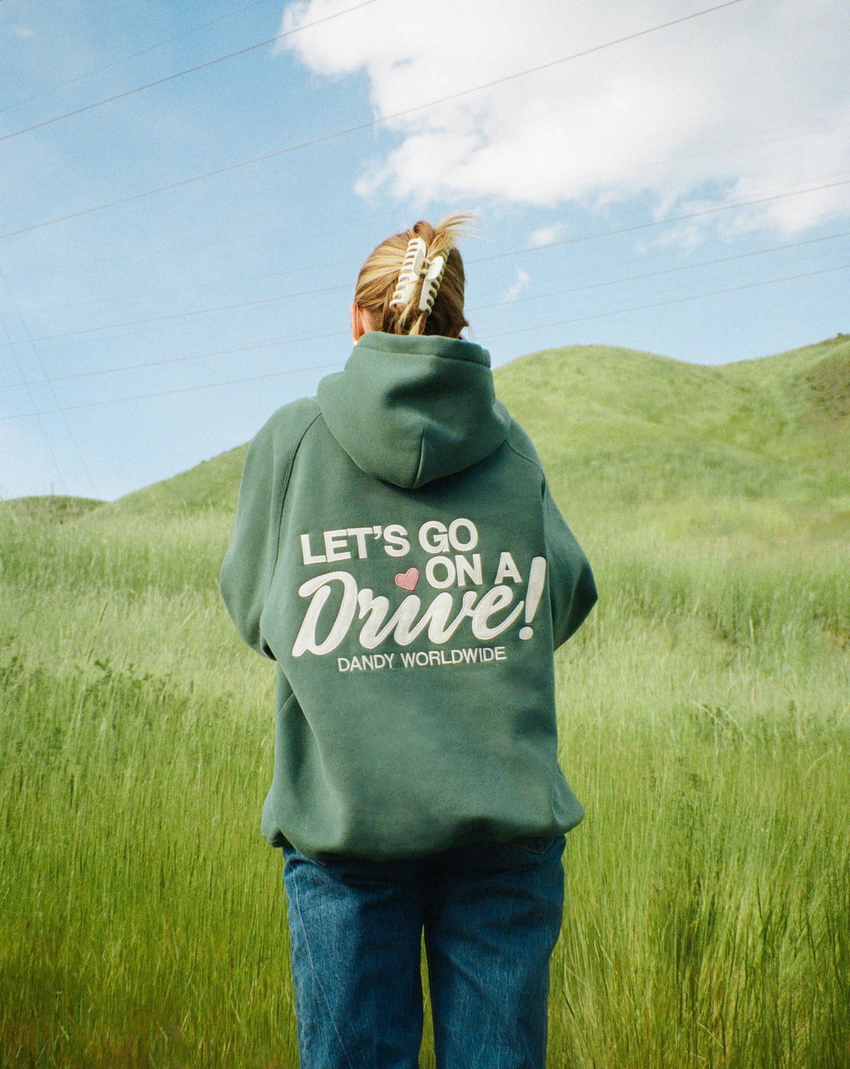 Lets Go on a Drive Oversized Lux Hoodie in Green