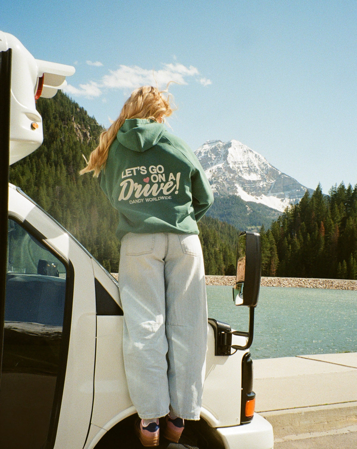 Lets Go on a Drive Oversized Lux Hoodie in Green