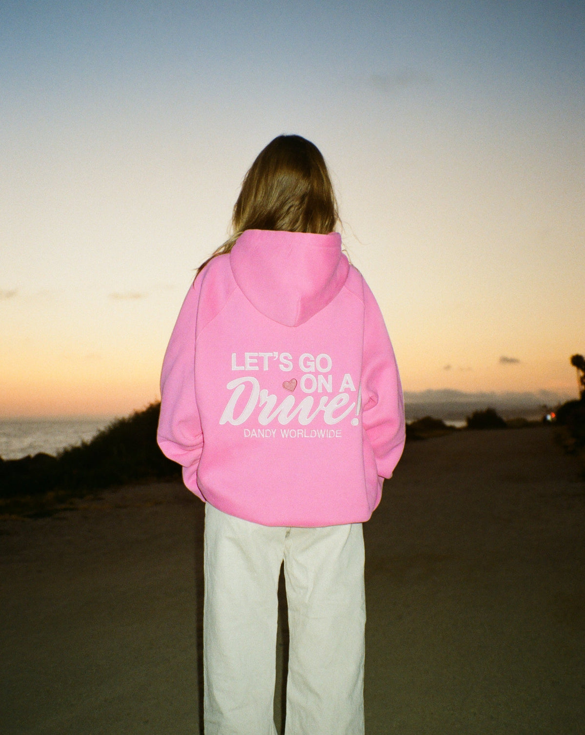 Lets Go on a Drive Oversized Lux Hoodie in Pink