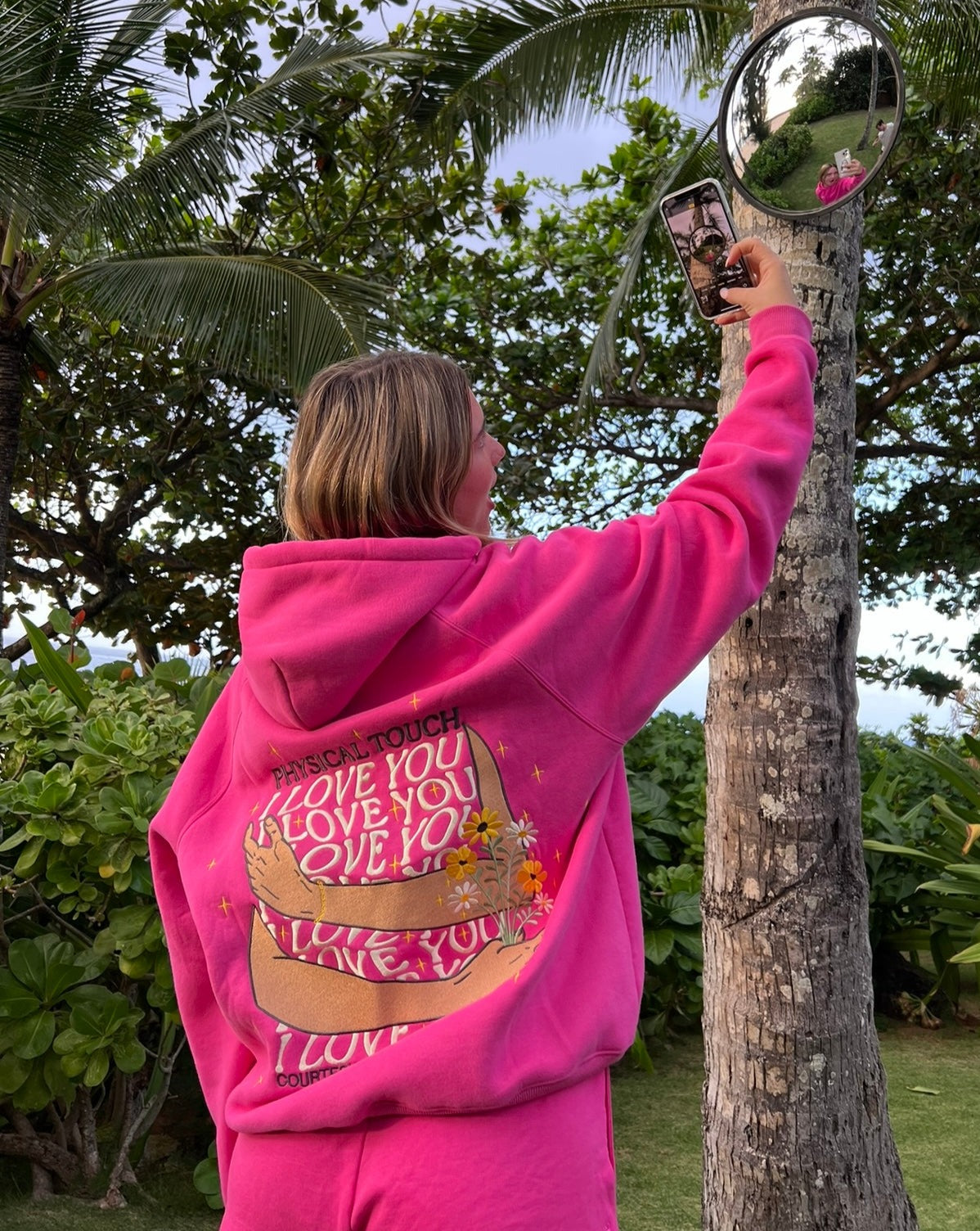 Physical Touch Oversized Lux Hoodie in Hot Pink