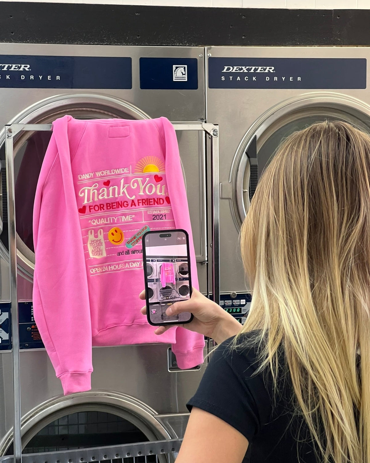 Quality Time Oversized Lux Hoodie in Pink