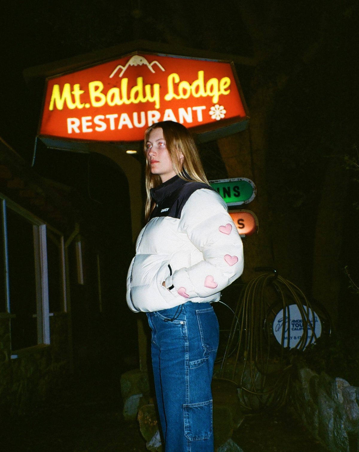 Heart on My Sleeve Puffer Jacket in Cream