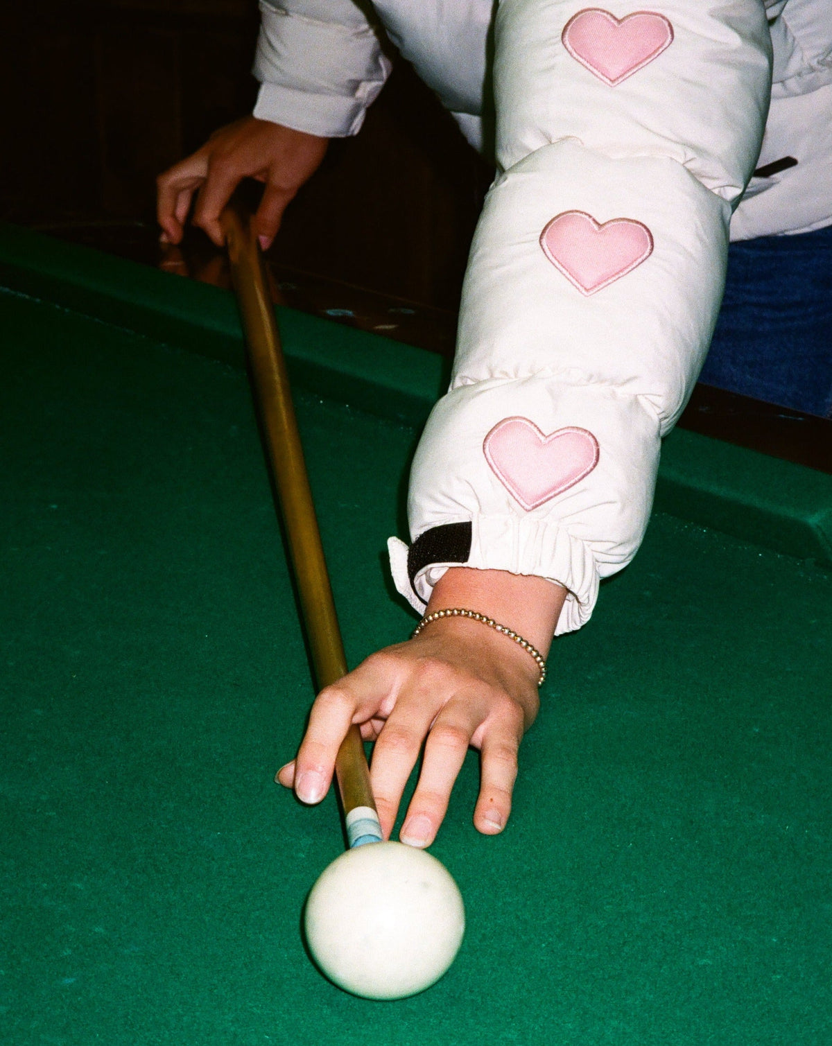 Heart on My Sleeve Puffer Jacket in Cream