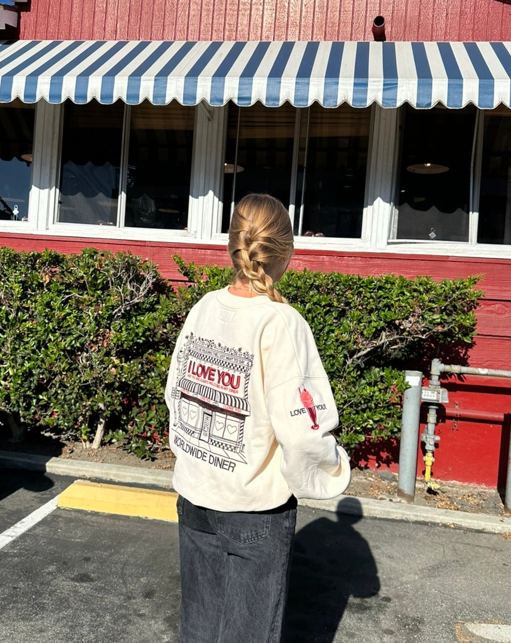 Diner Crew Neck in Cream