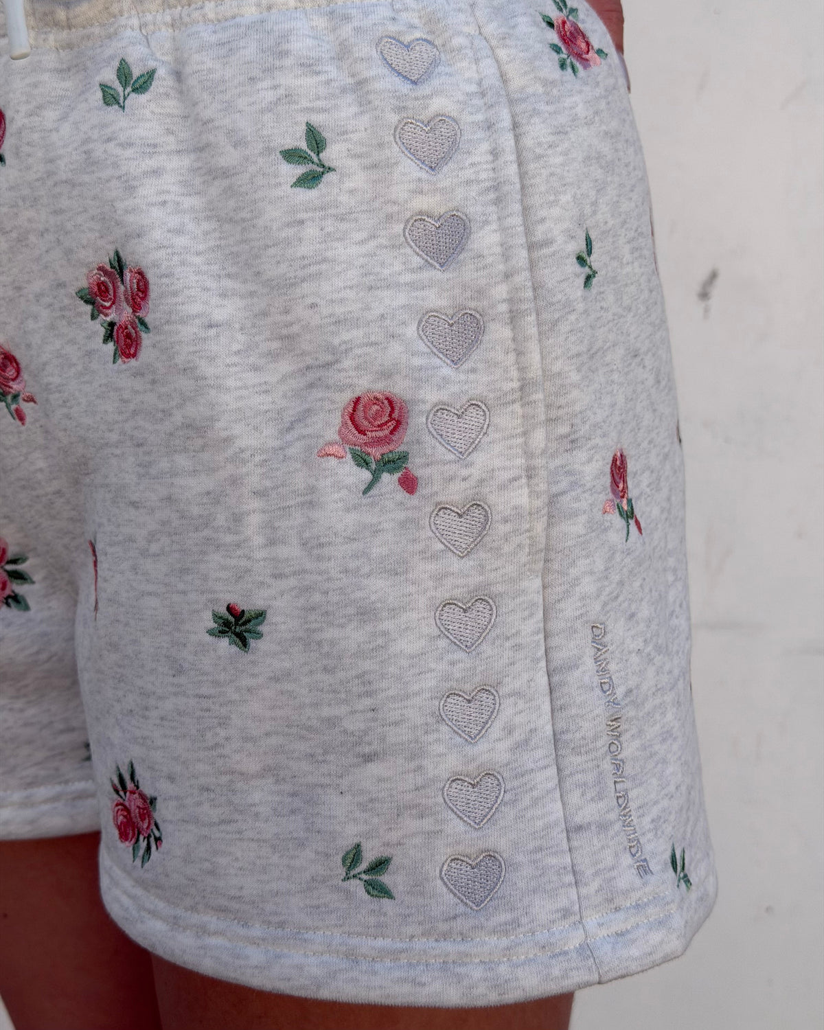 Roses Sweat Shorts in Heather Gray