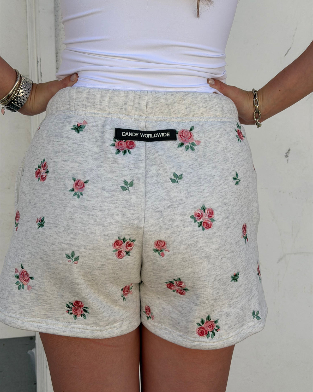 Roses Sweat Shorts in Heather Gray