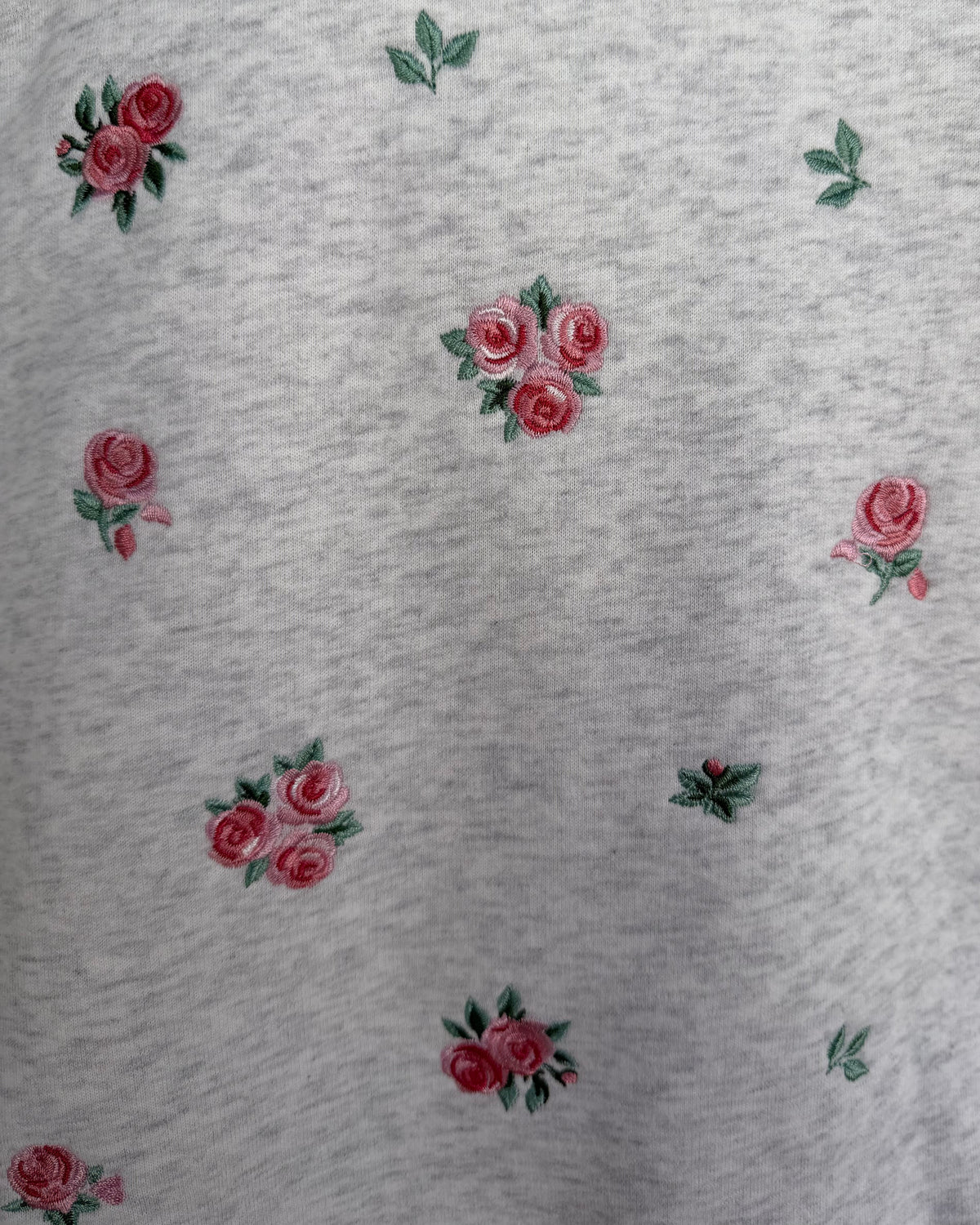 Roses Oversized Lux Hoodie in Heather Gray