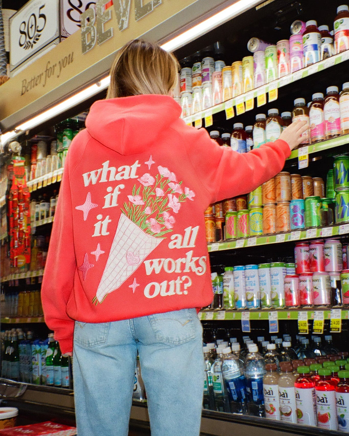 What If Oversized Lux Hoodie in Red