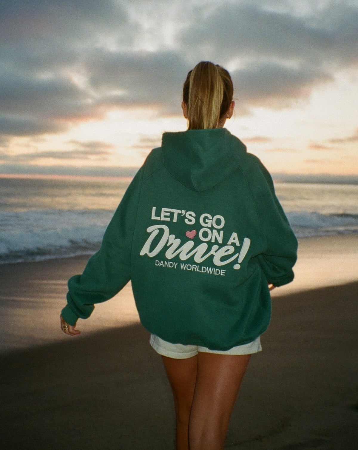 Lets Go on a Drive Oversized Lux Hoodie in Green