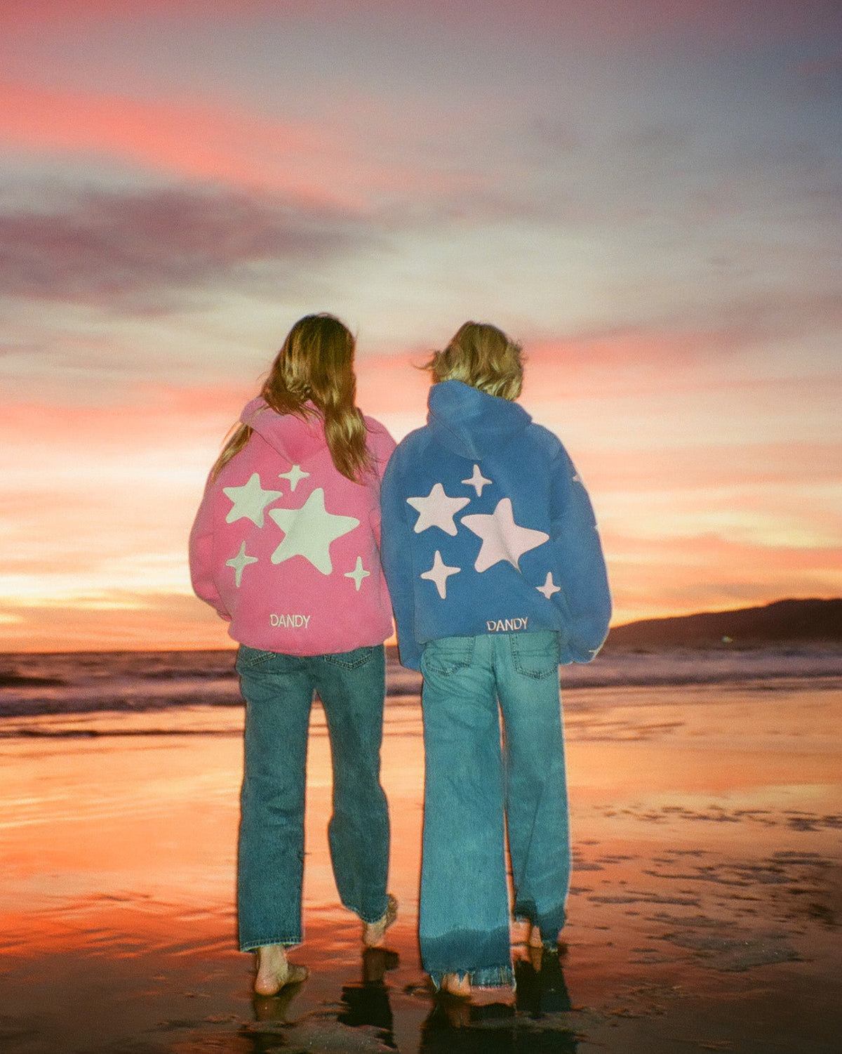 Lucky Stars Oversized Lux Hoodie in Vintage Washed Blue