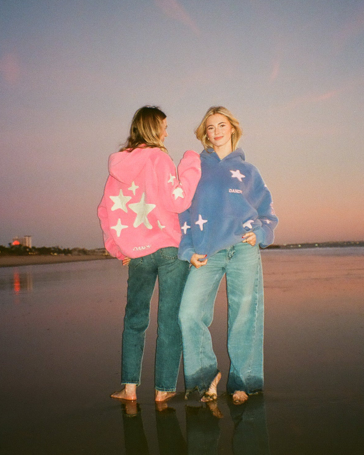 Lucky Stars Oversized Lux Hoodie in Vintage Washed Blue