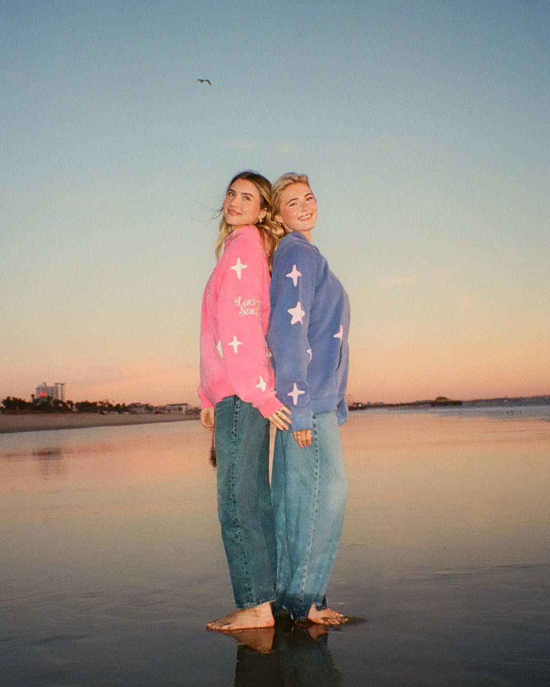 Lucky Stars Oversized Lux Hoodie in Vintage Washed Pink