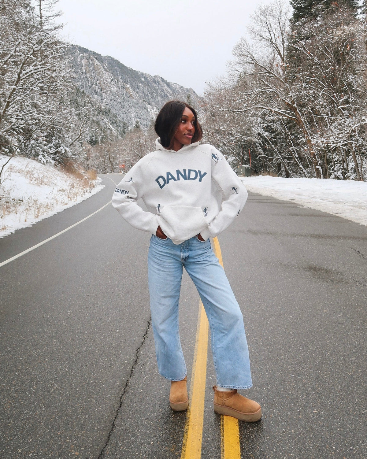 Snow Day Oversized Lux Hoodie in Heather Gray