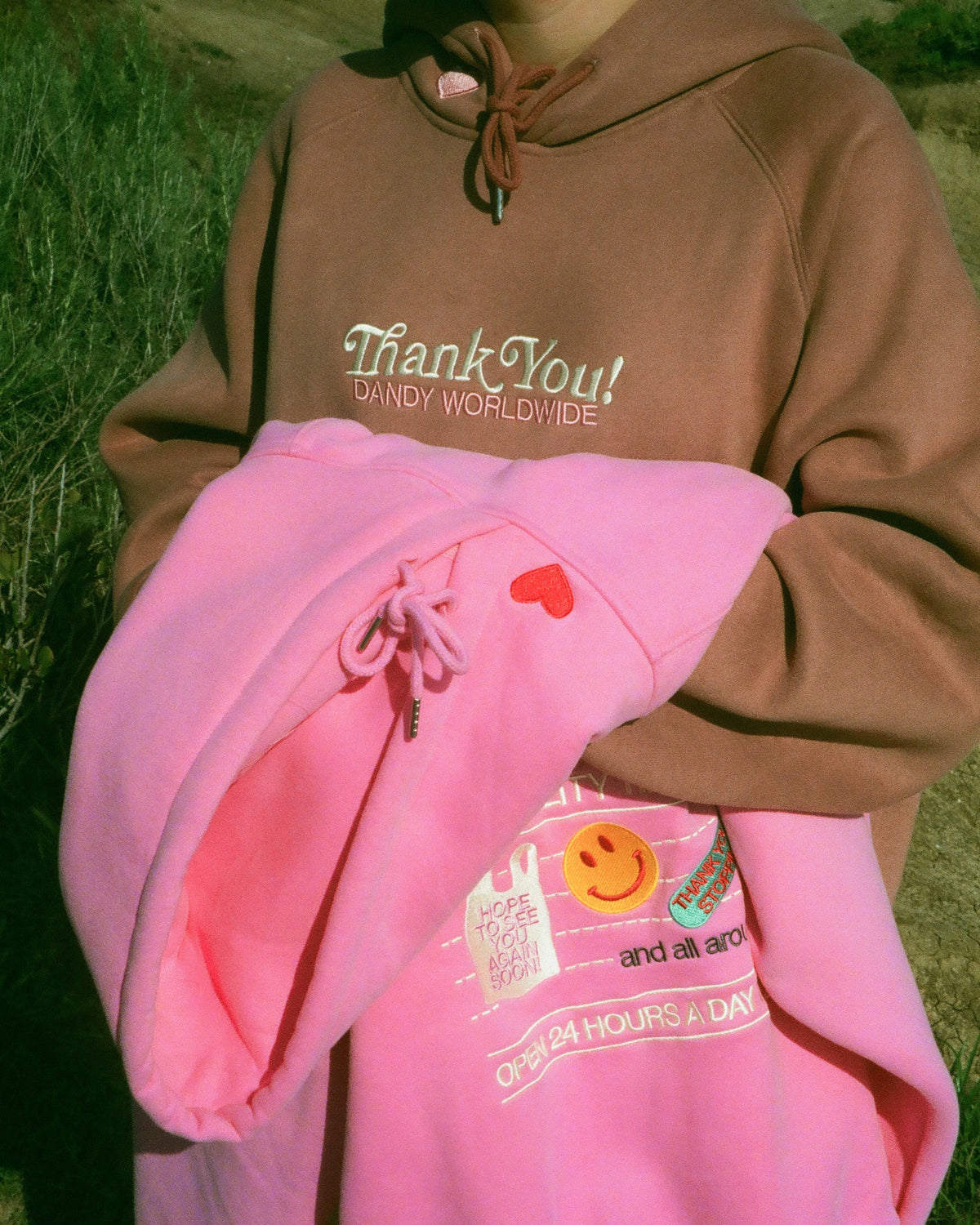 Quality Time Oversized Lux Hoodie in Pink