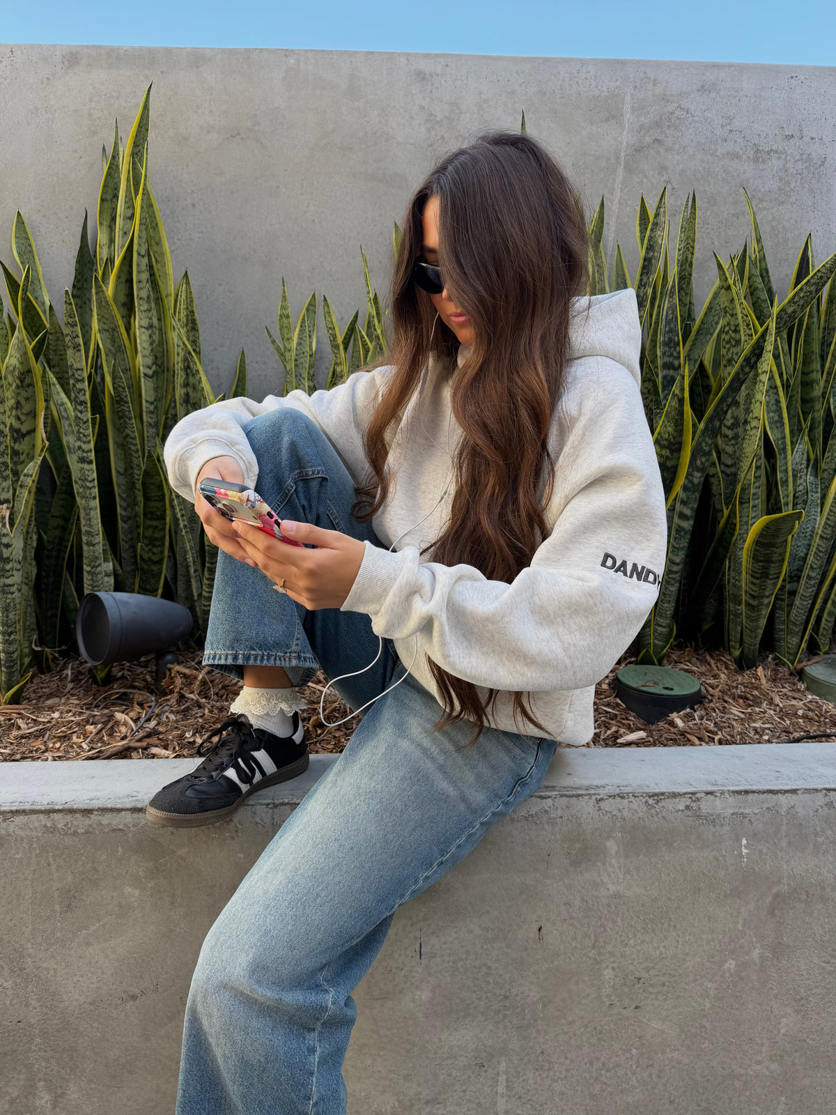 Basics Oversized Lux Hoodie in Heather Grey