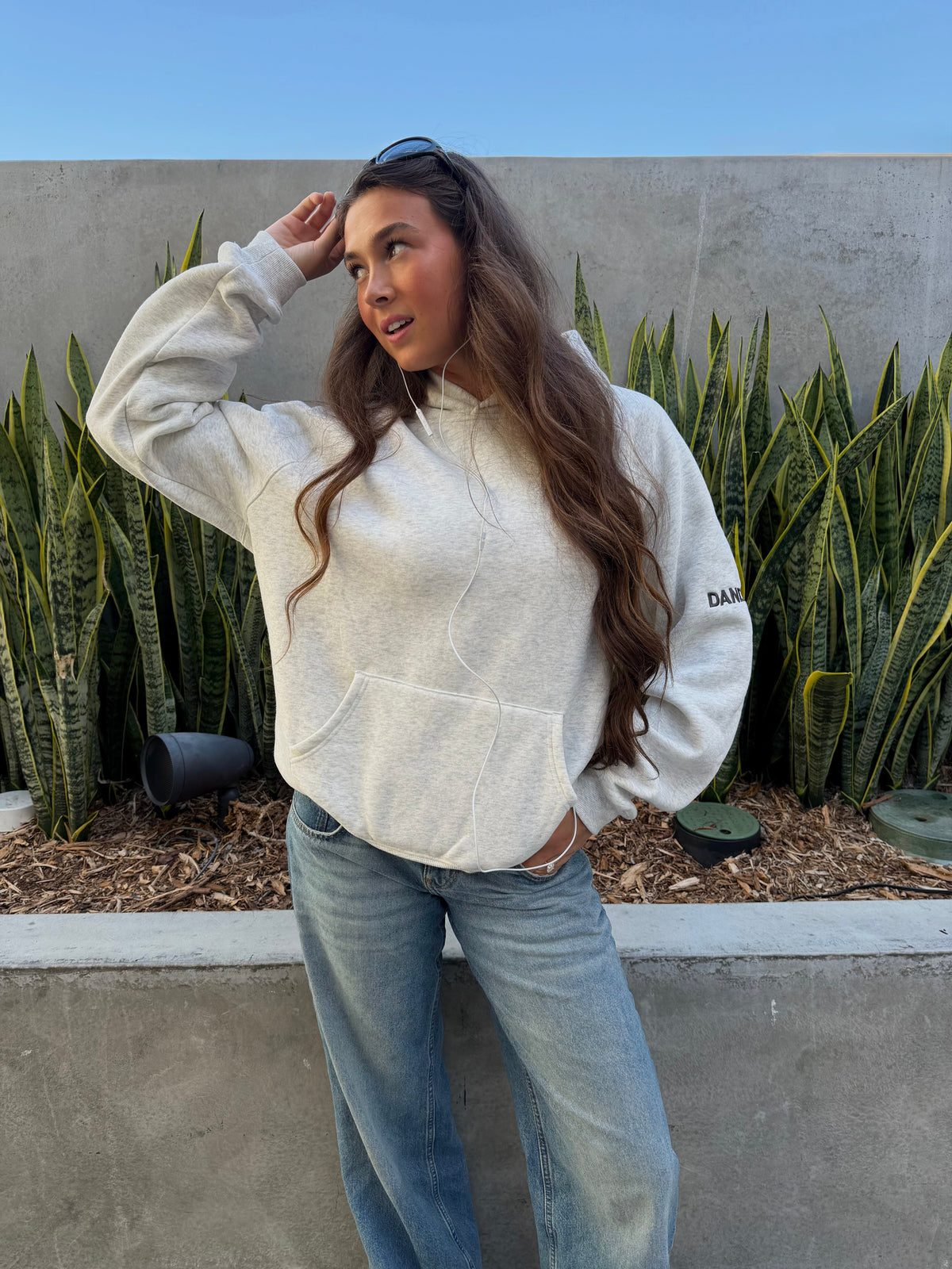 Basics Oversized Lux Hoodie in Heather Grey