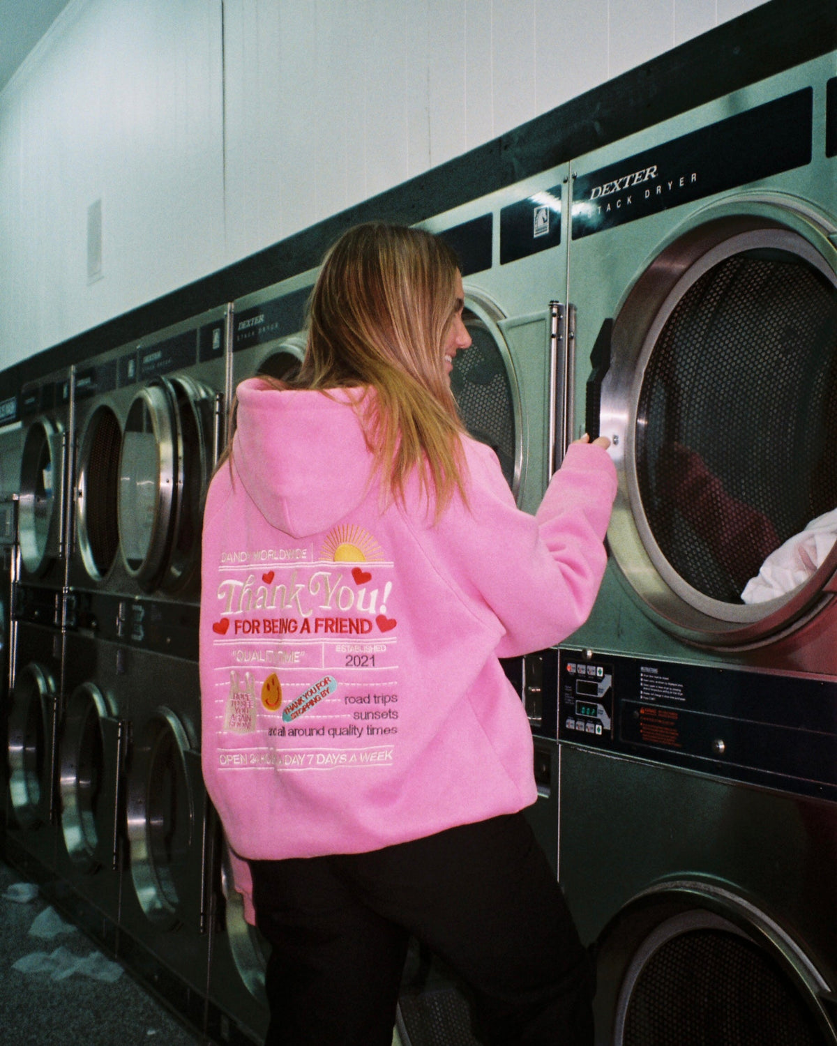 Quality Time Oversized Lux Hoodie in Pink