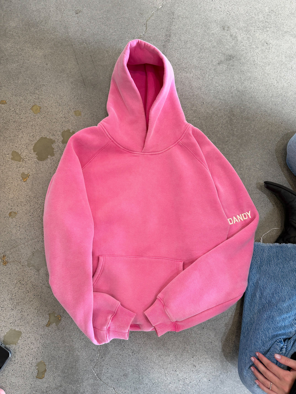 Basics Oversized Lux Hoodie in Vintage Washed Pink