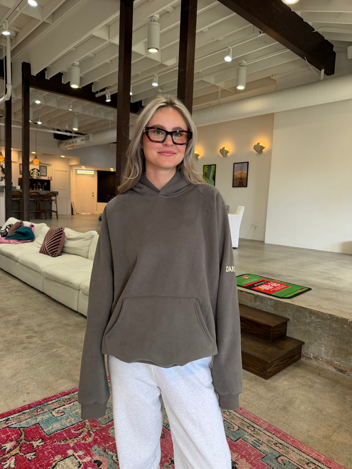 Basics Oversized Lux Hoodie in Dark Grey