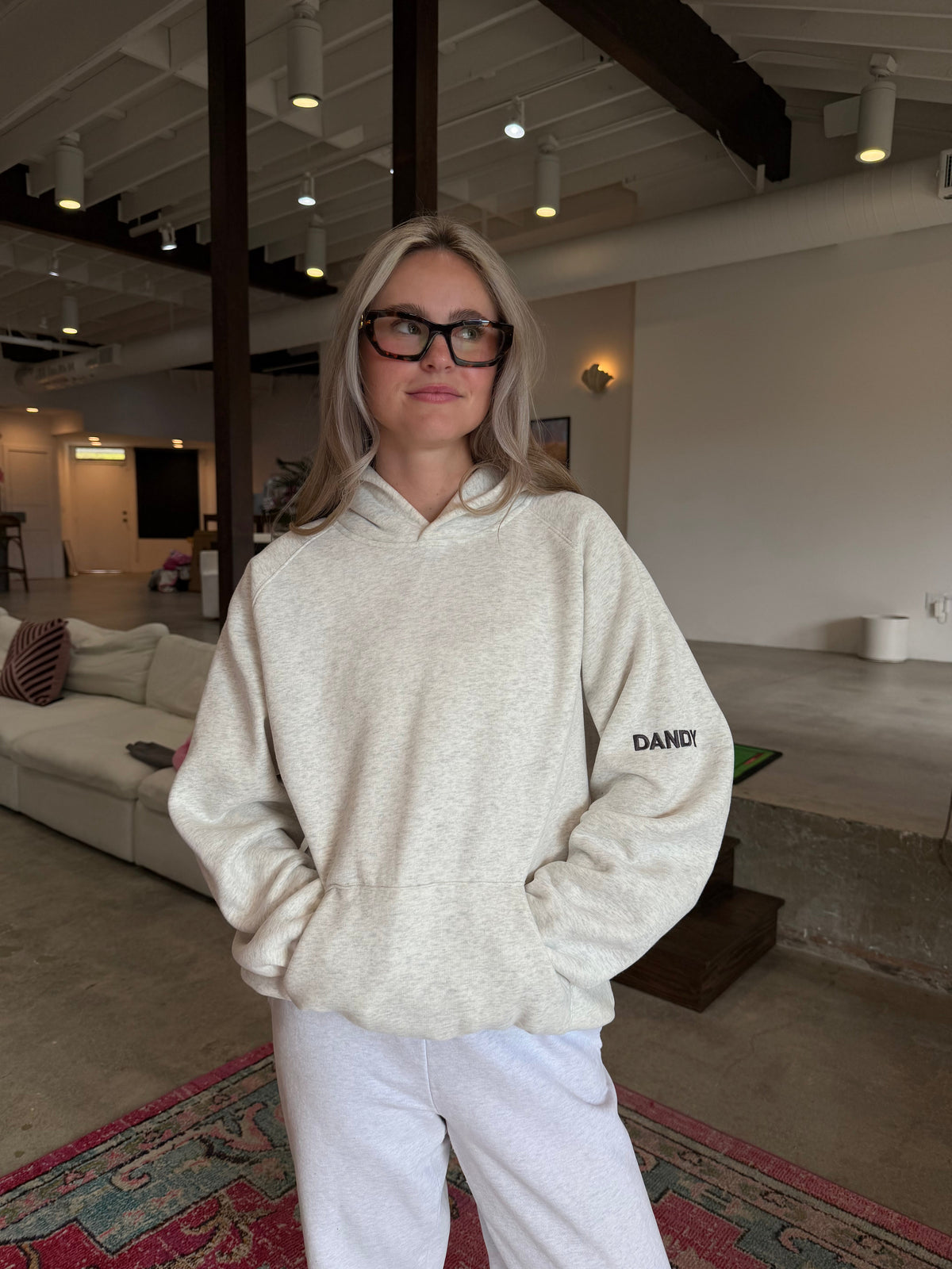 Basics Oversized Lux Hoodie in Heather Grey