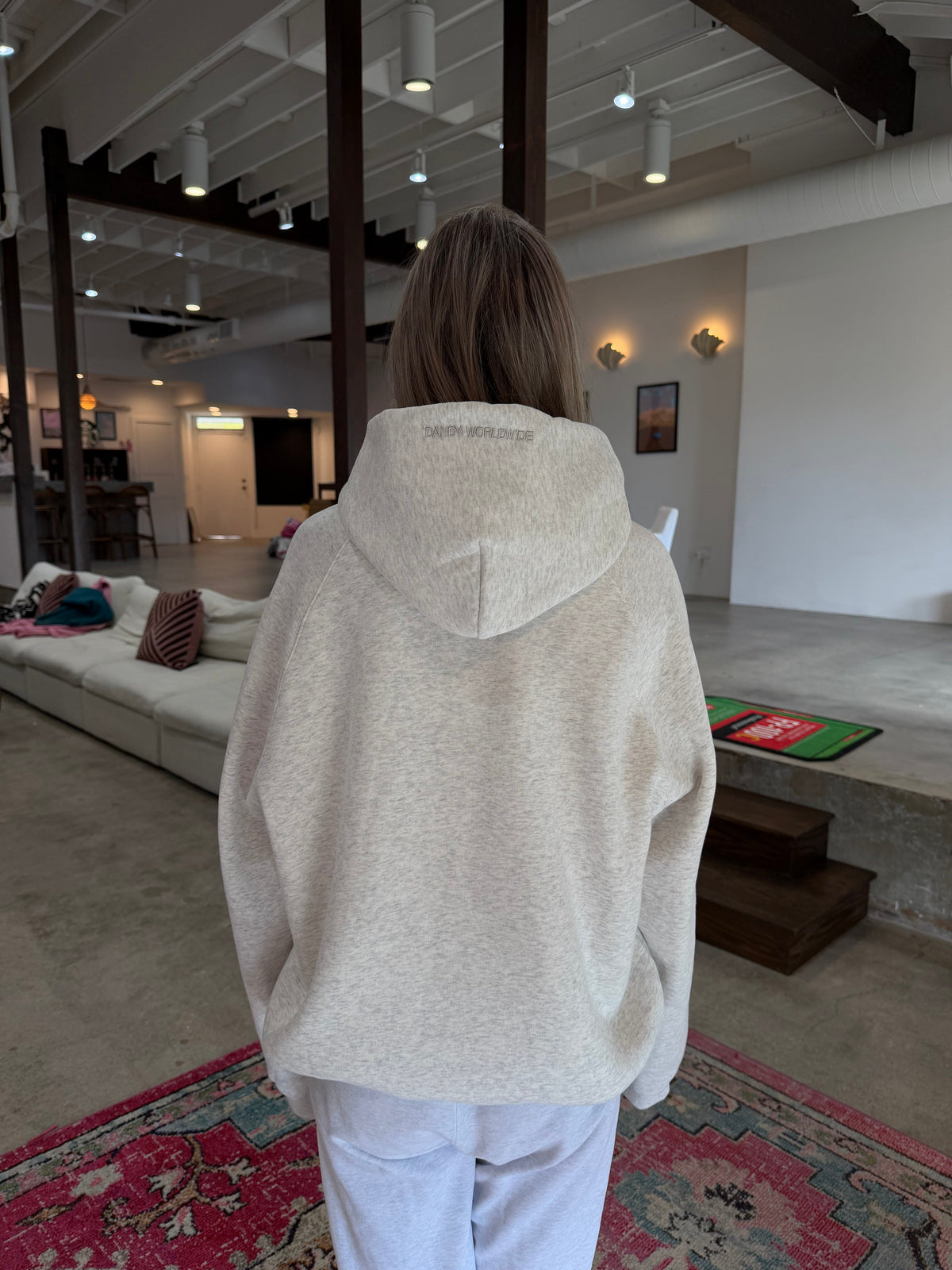 Basics Oversized Lux Hoodie in Heather Grey