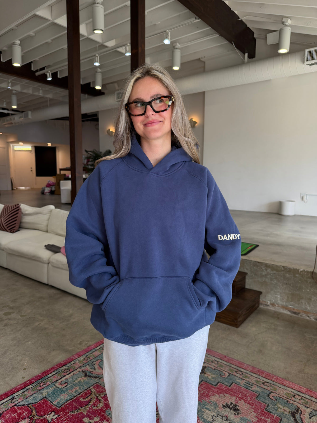 Basics Oversized Lux Hoodie in Blue