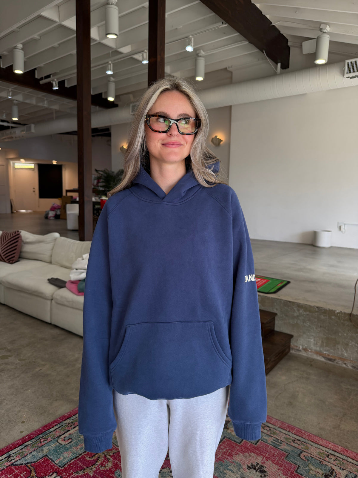 Basics Oversized Lux Hoodie in Blue
