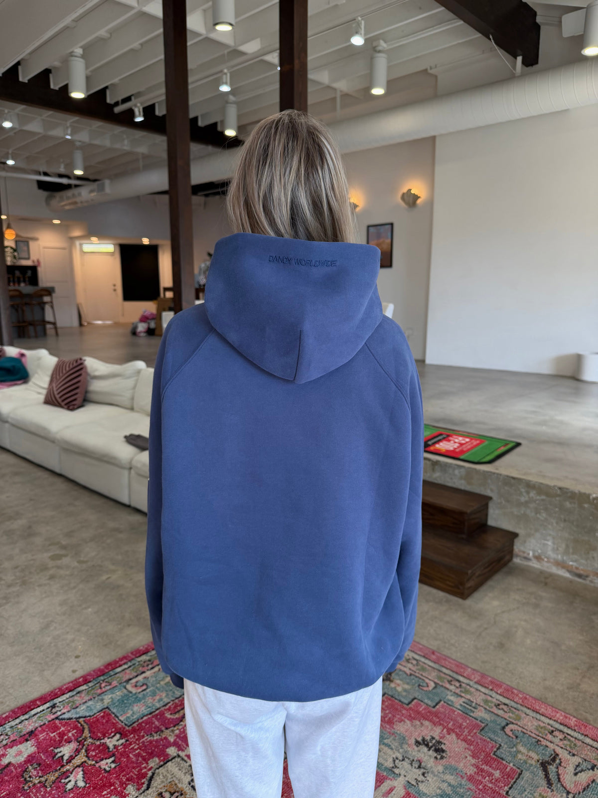 Basics Oversized Lux Hoodie in Blue