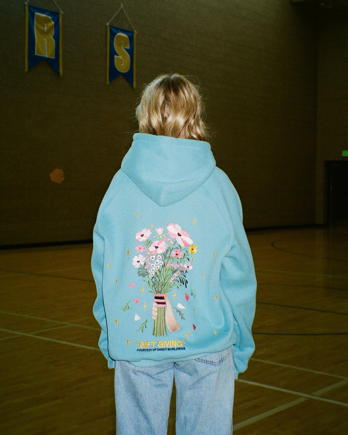 Gift Giving Oversized Lux Hoodie in Blue