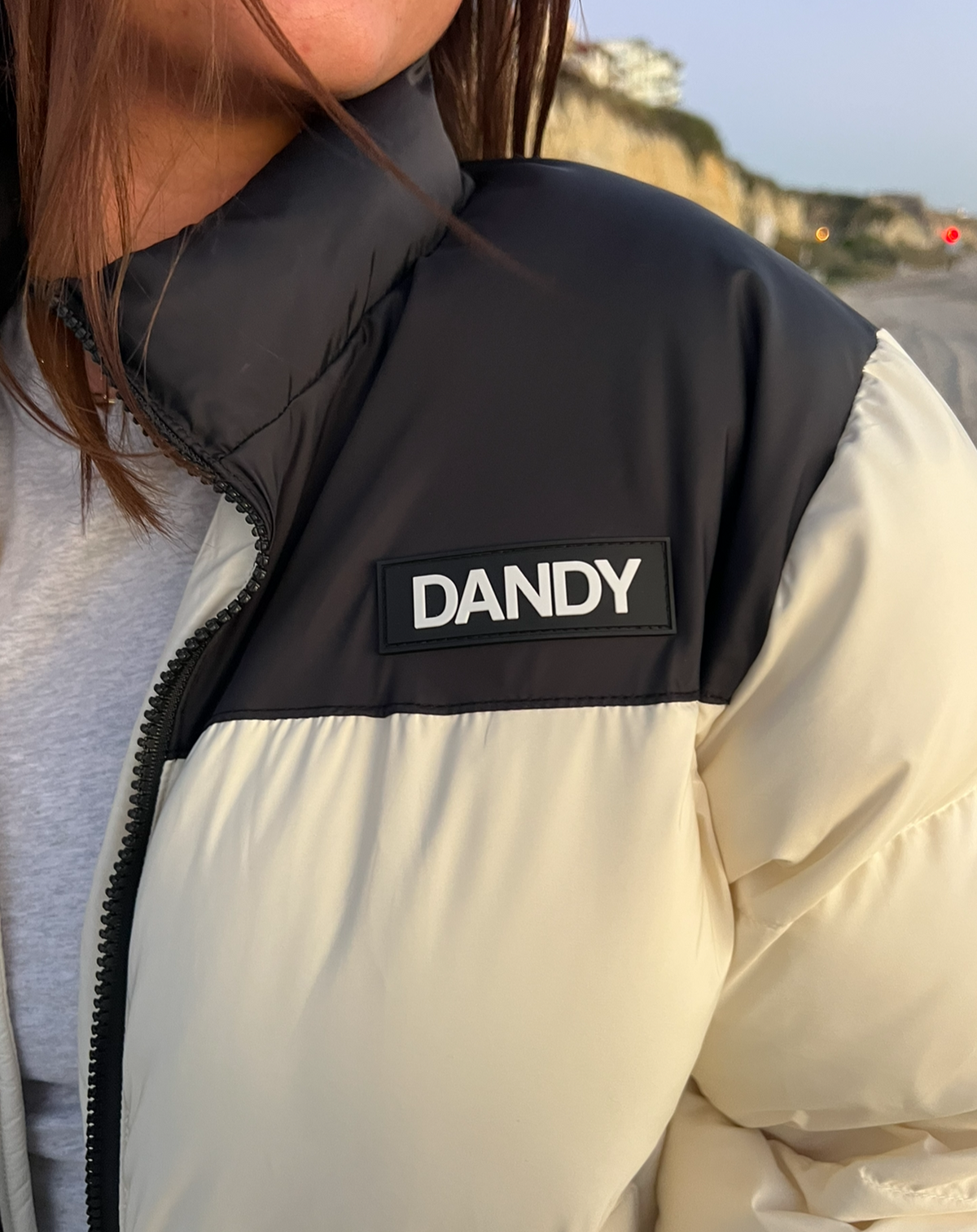 Heart on My Sleeve Puffer Jacket in Cream