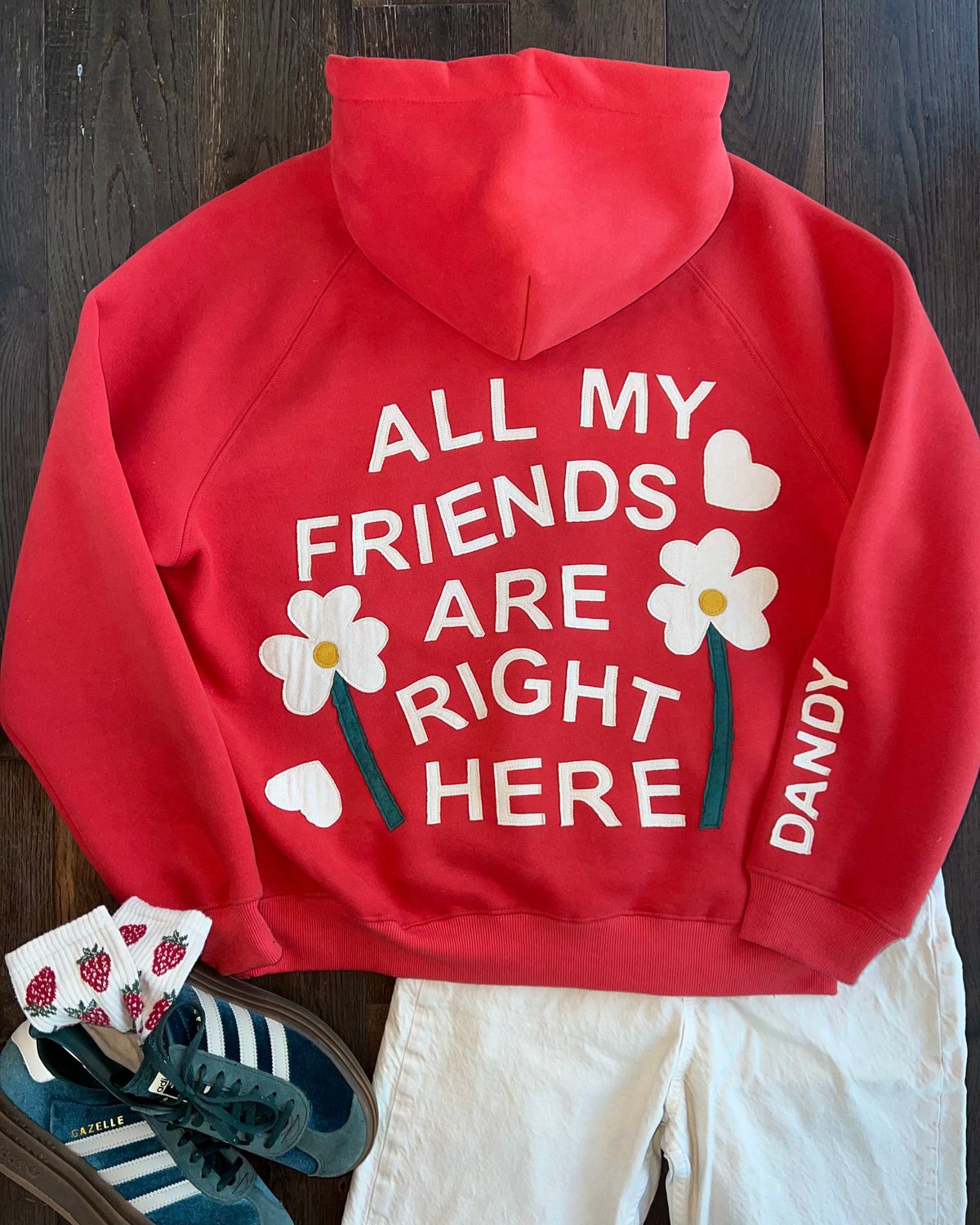 All my Friends Oversized Lux Hoodie in Red