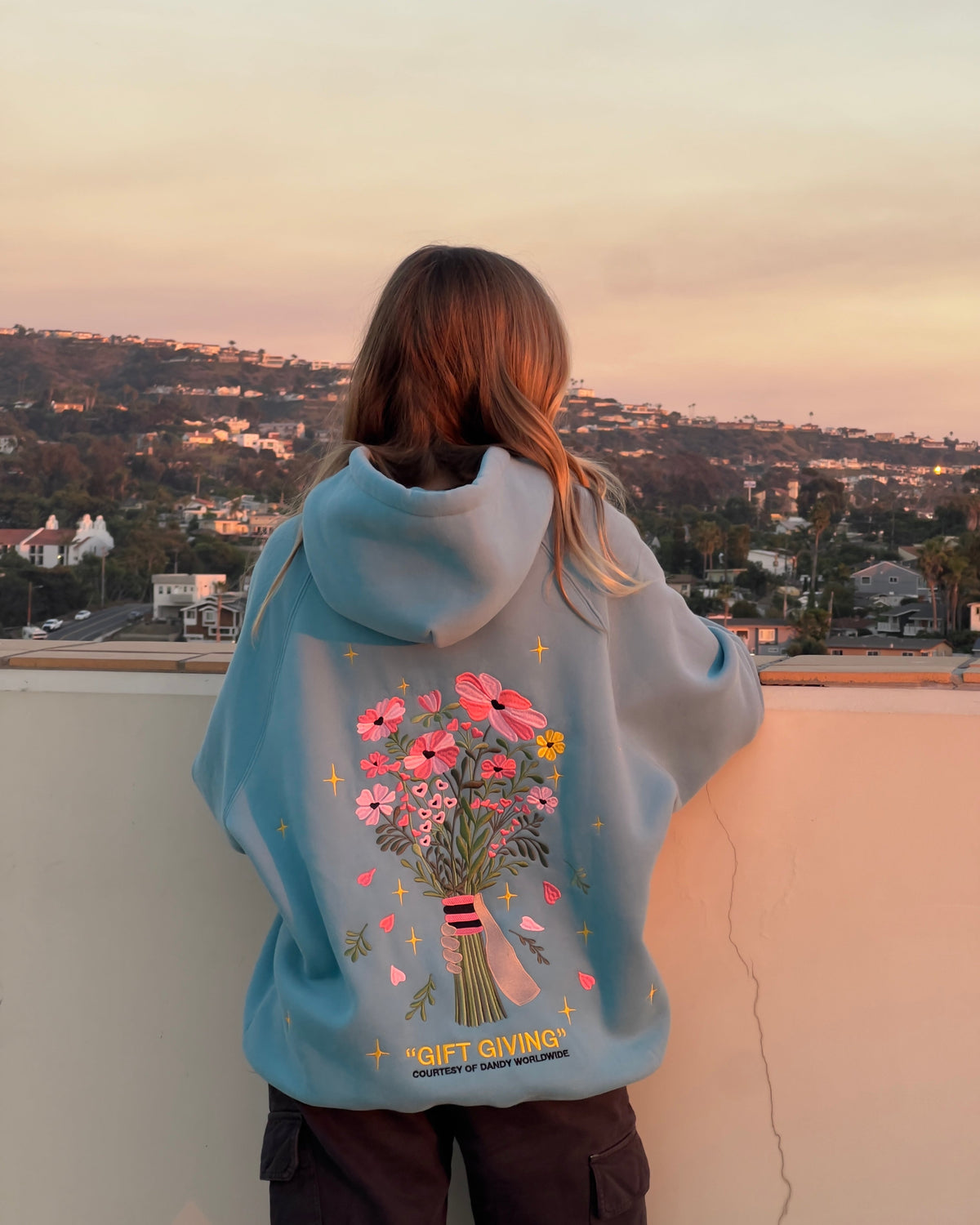 Gift Giving Oversized Lux Hoodie in Blue