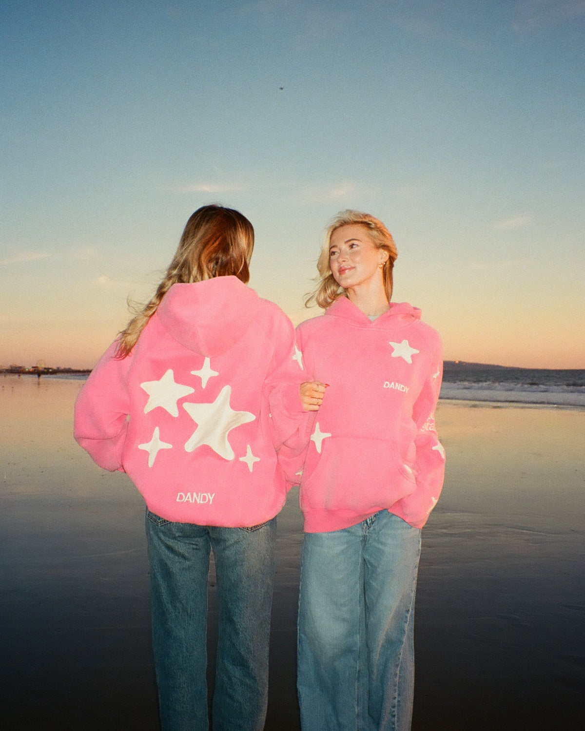 Lucky Stars Oversized Lux Hoodie in Vintage Washed Pink