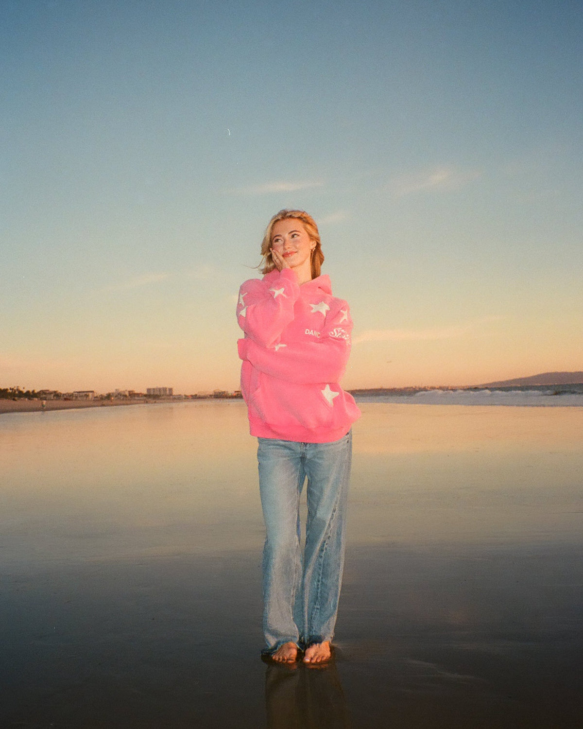 Lucky Stars Oversized Lux Hoodie in Vintage Washed Pink