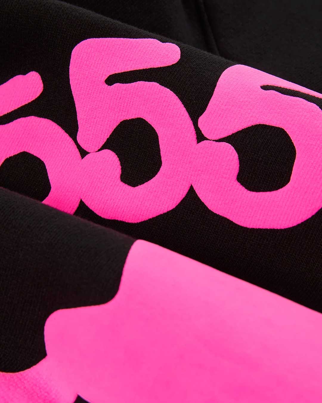 Sp5der Beluga Angel Number Hoodie Black/Pink